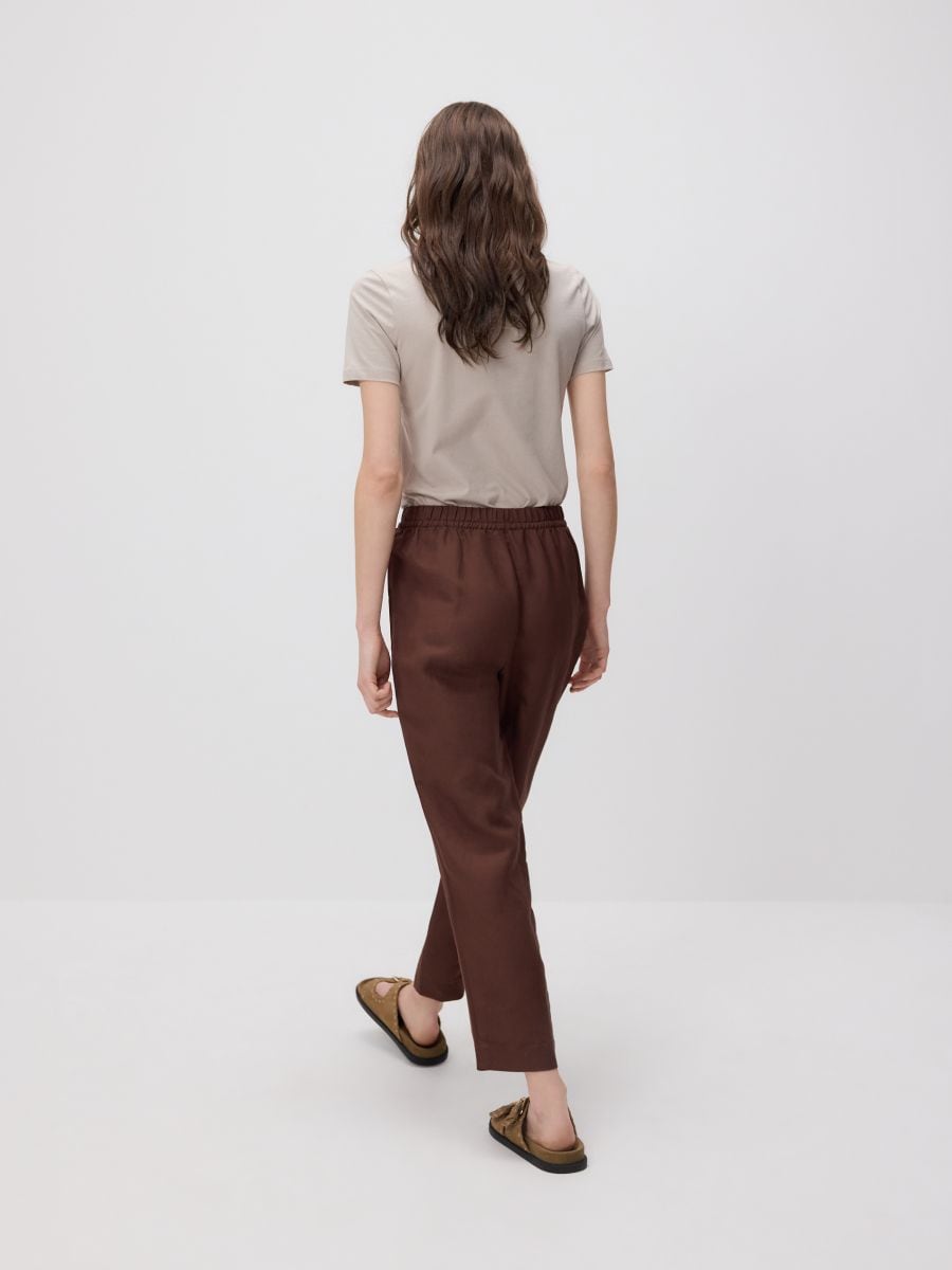 Linen rich joggers - brown - RESERVED - 3