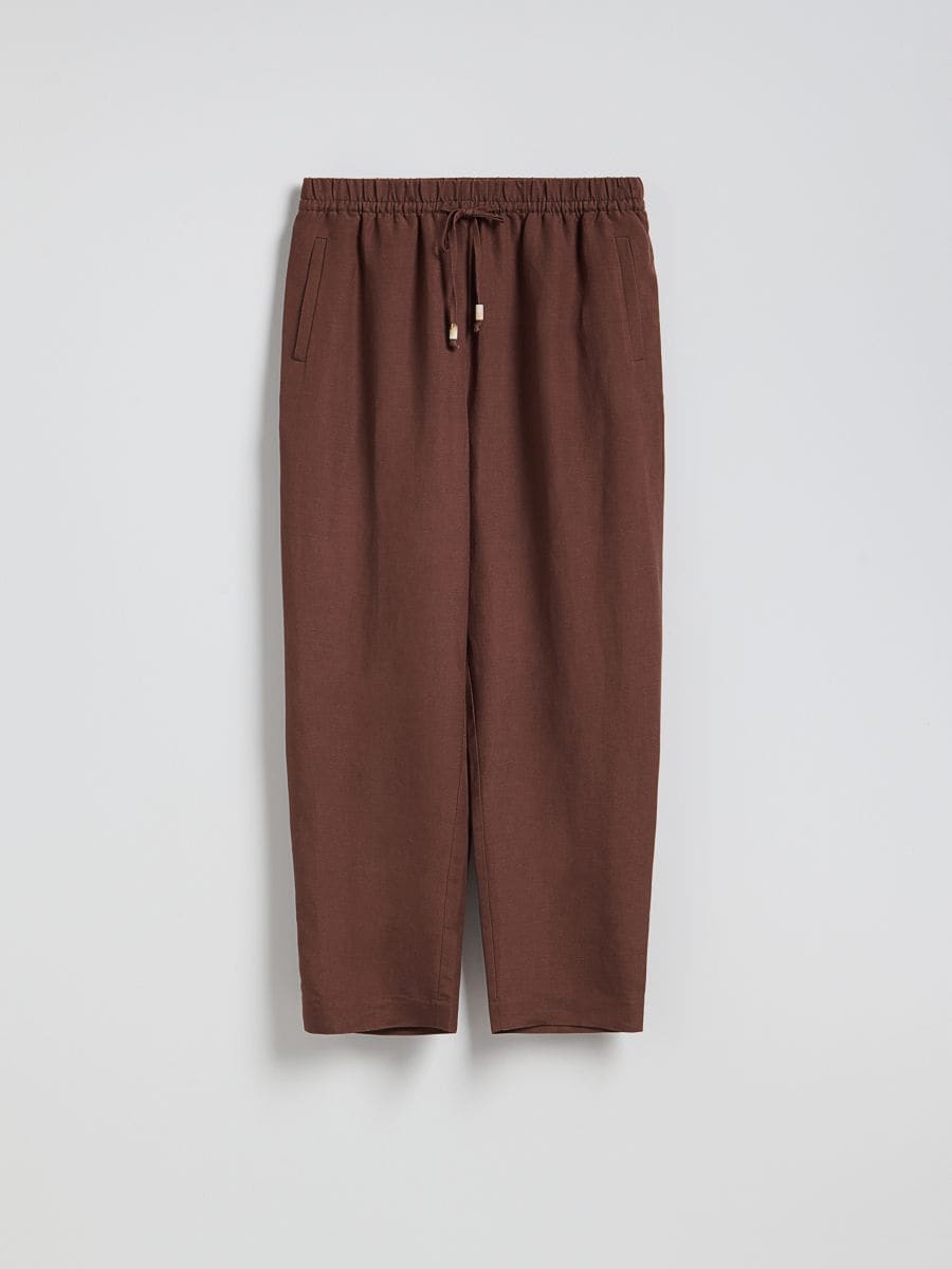 Linen rich joggers - brown - RESERVED - 5