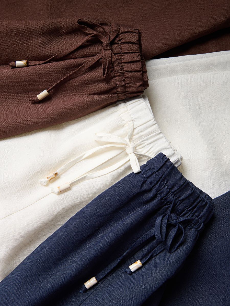 Linen rich joggers - brown - RESERVED - 6