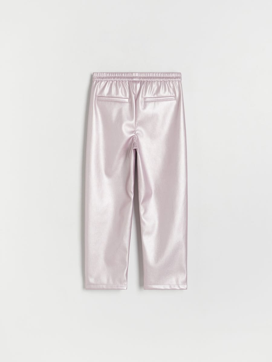 Pantaloni in ecopelle - rosa cipria - RESERVED - 4