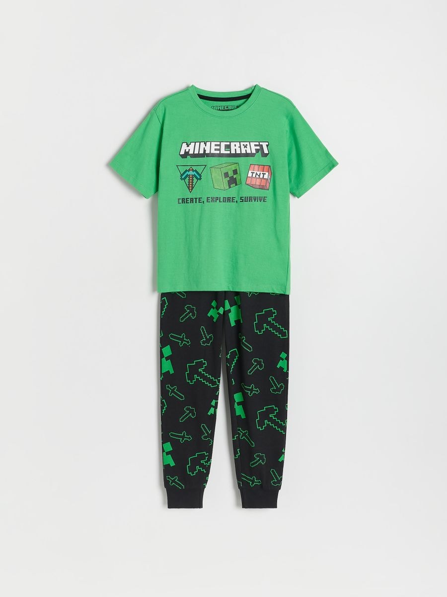 Tweedelige pyjamaset Minecraft - zwart - RESERVED