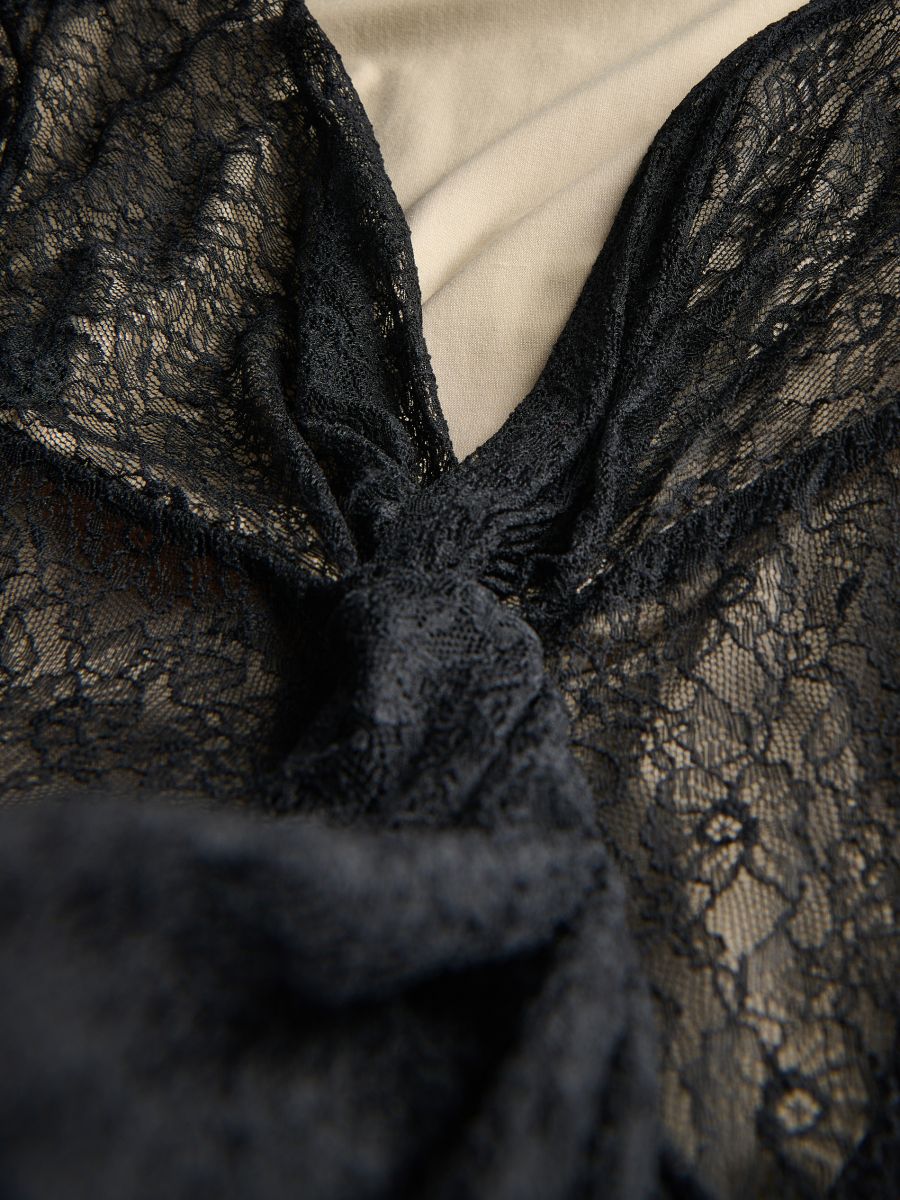Spitzenkleid in Maxilänge - schwarz - RESERVED - 5