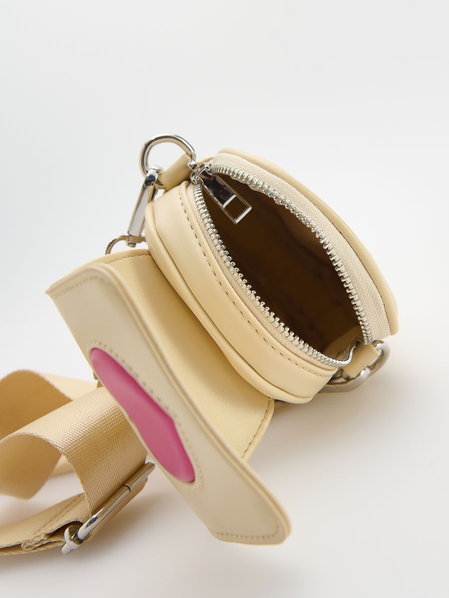 Small crossbody bag with flap - cream - RESERVED - 4