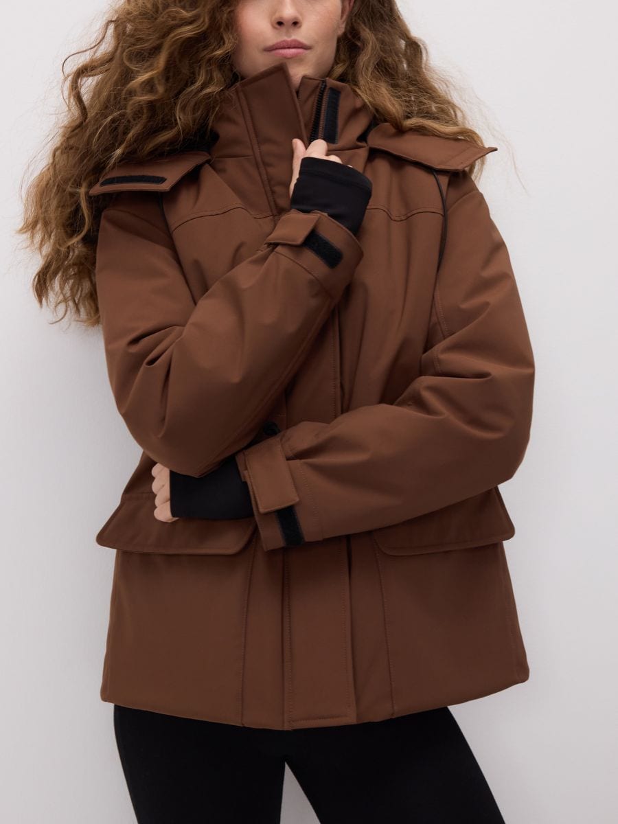 Parka s kapuco - zlato rjava - RESERVED