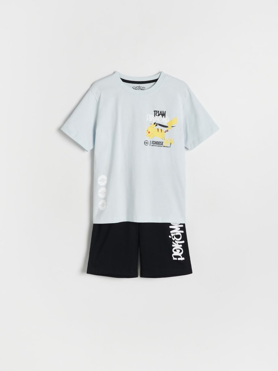 Tvådelat pyjamasset med Pokémon - BLEK BLÅ - RESERVED