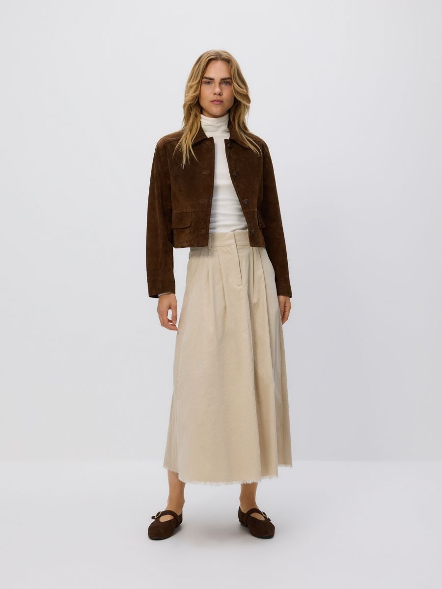 LADIES` SKIRT - beige - RESERVED