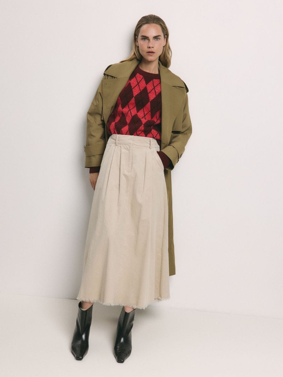 LADIES` SKIRT - beige - RESERVED