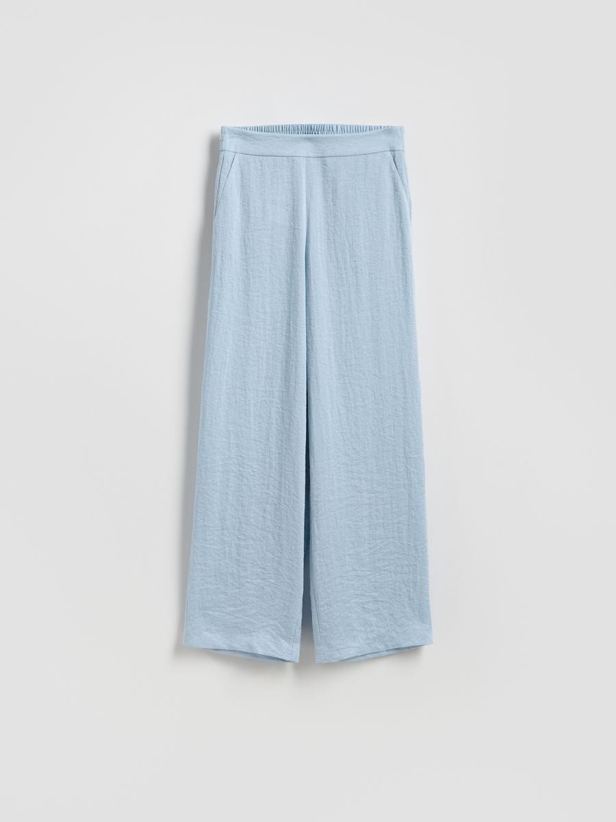 Loose trousers with viscose - pale blue - RESERVED - 5