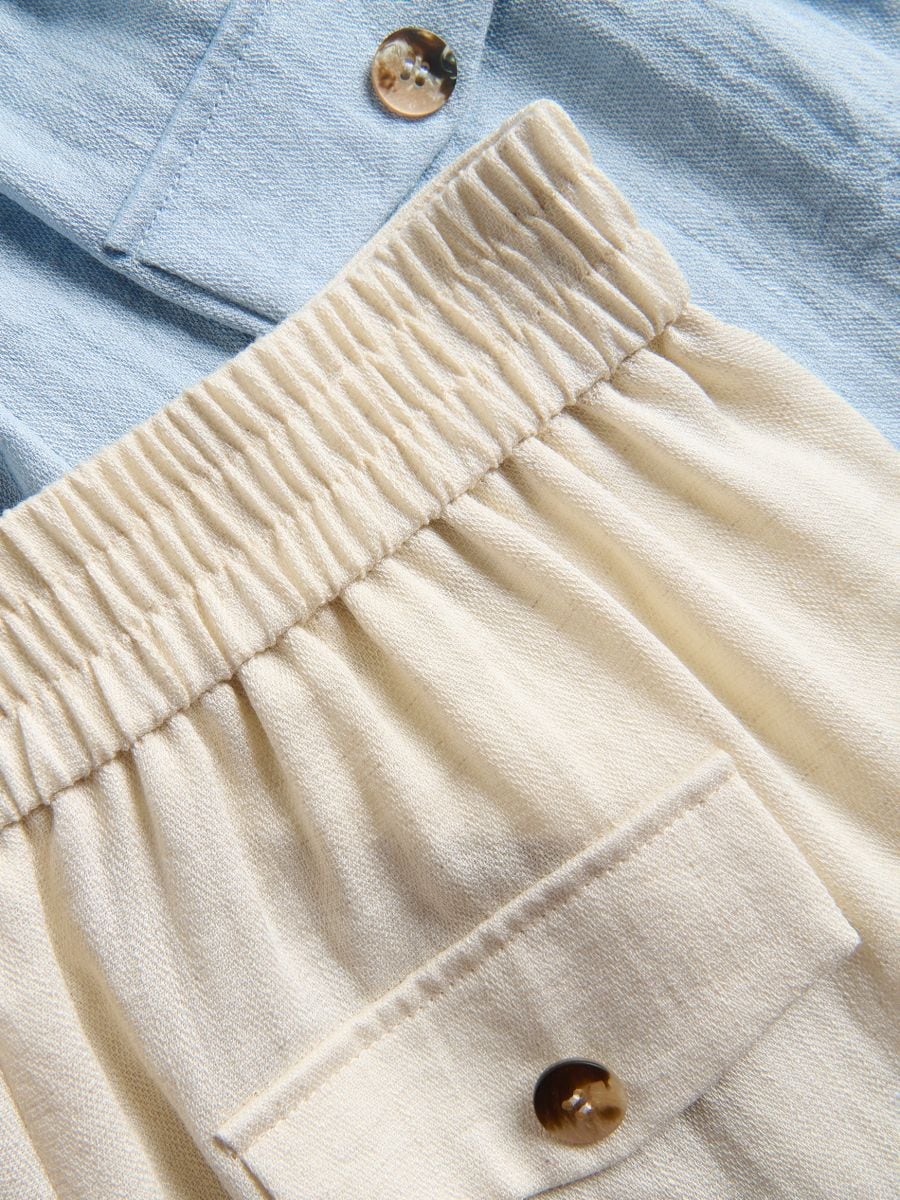 Loose trousers with viscose - pale blue - RESERVED - 6