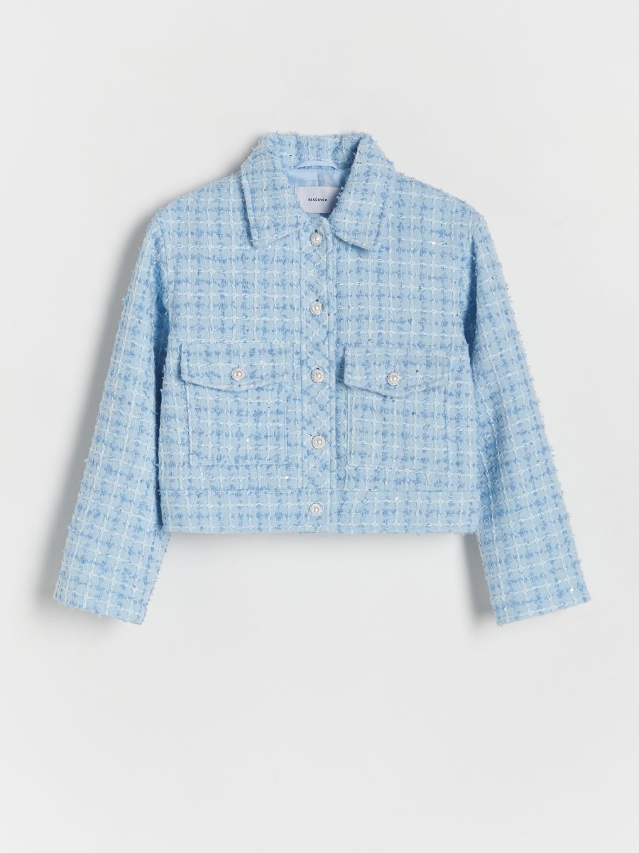 Tweed blazer - light blue - RESERVED