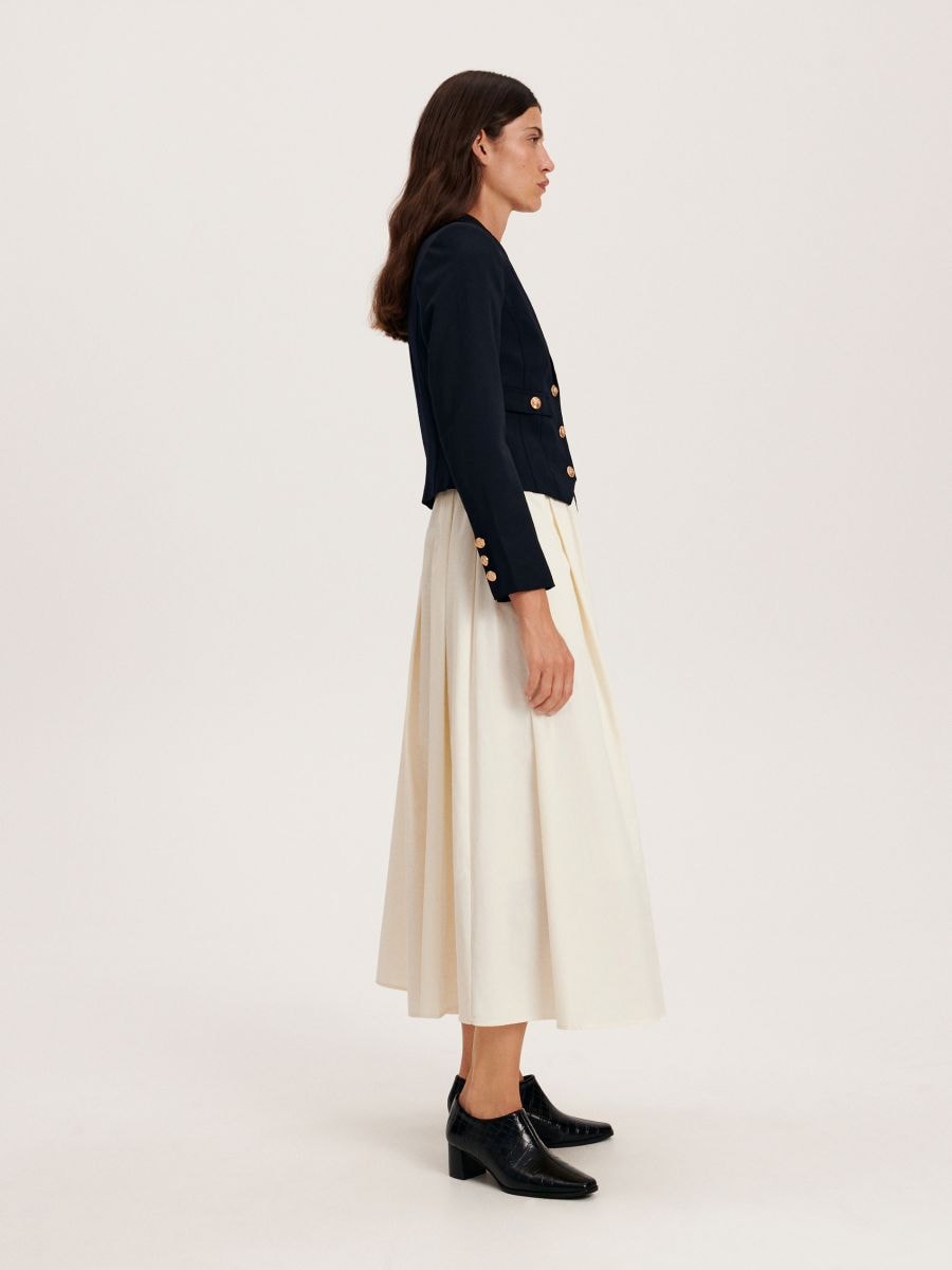 Flared midi skirt - cream - RESERVED - 2