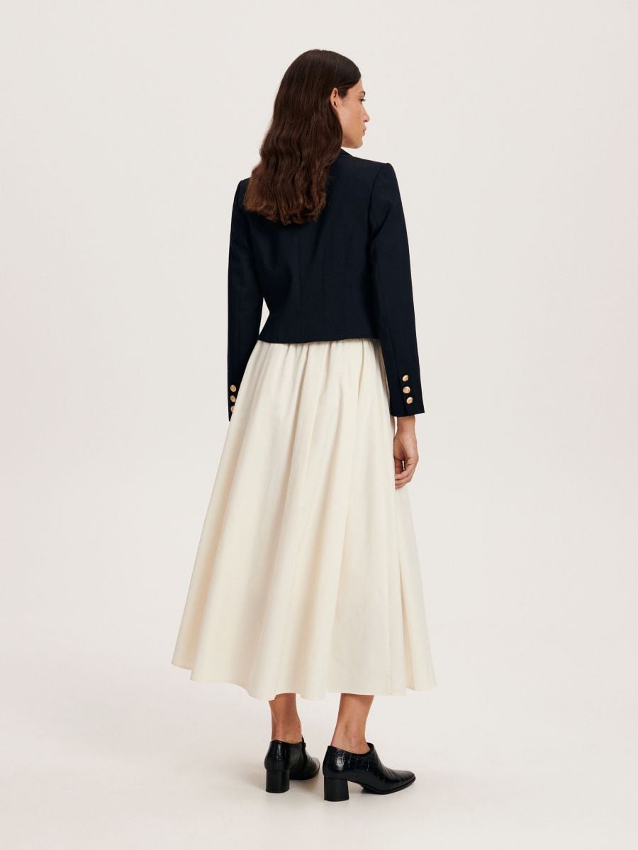 Flared midi skirt - cream - RESERVED - 3