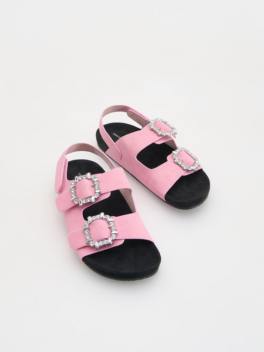Sandales en daim synthétique - rose poudré - RESERVED - 3