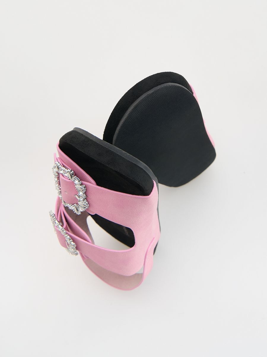 Sandales en daim synthétique - rose poudré - RESERVED - 5