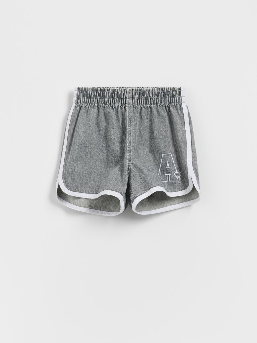 Jeans shorts with side stripe - light grey - RESERVED - 3