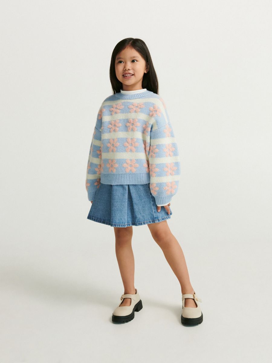 Pull à motif - bleu pâle - RESERVED - 4