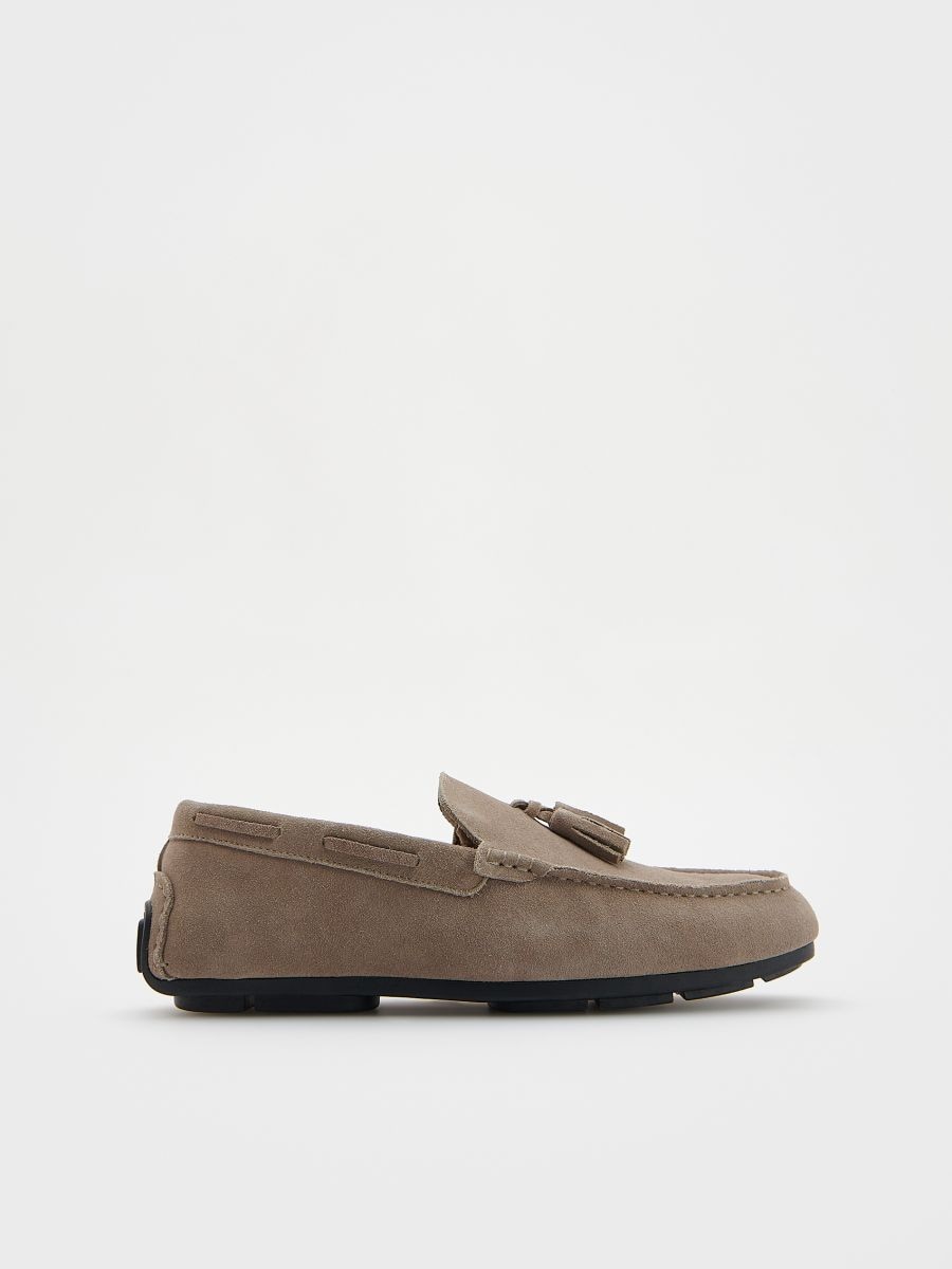 Suede loafers - light grey - RESERVED