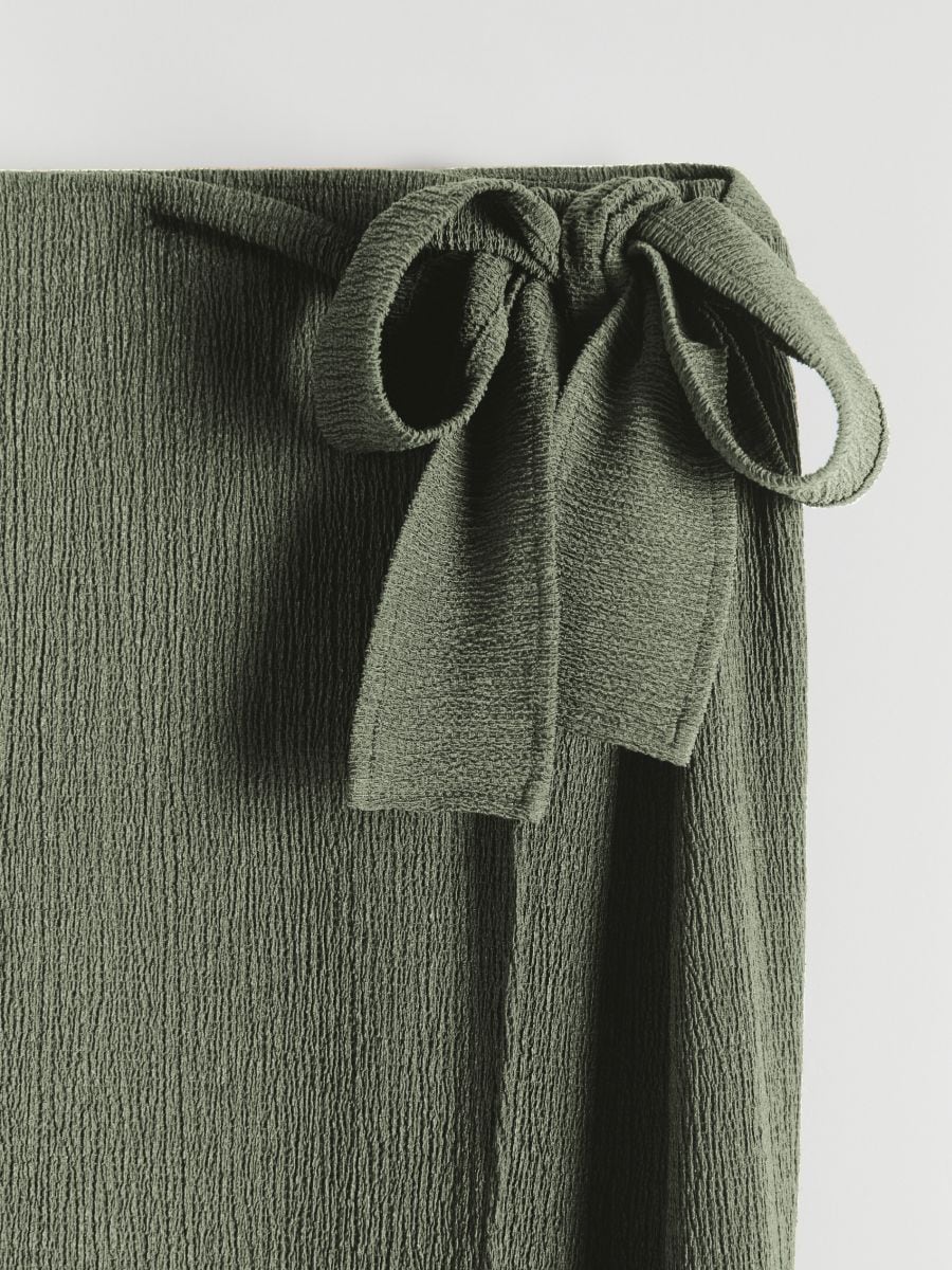 Wrap front midi skirt - light olive - RESERVED - 5