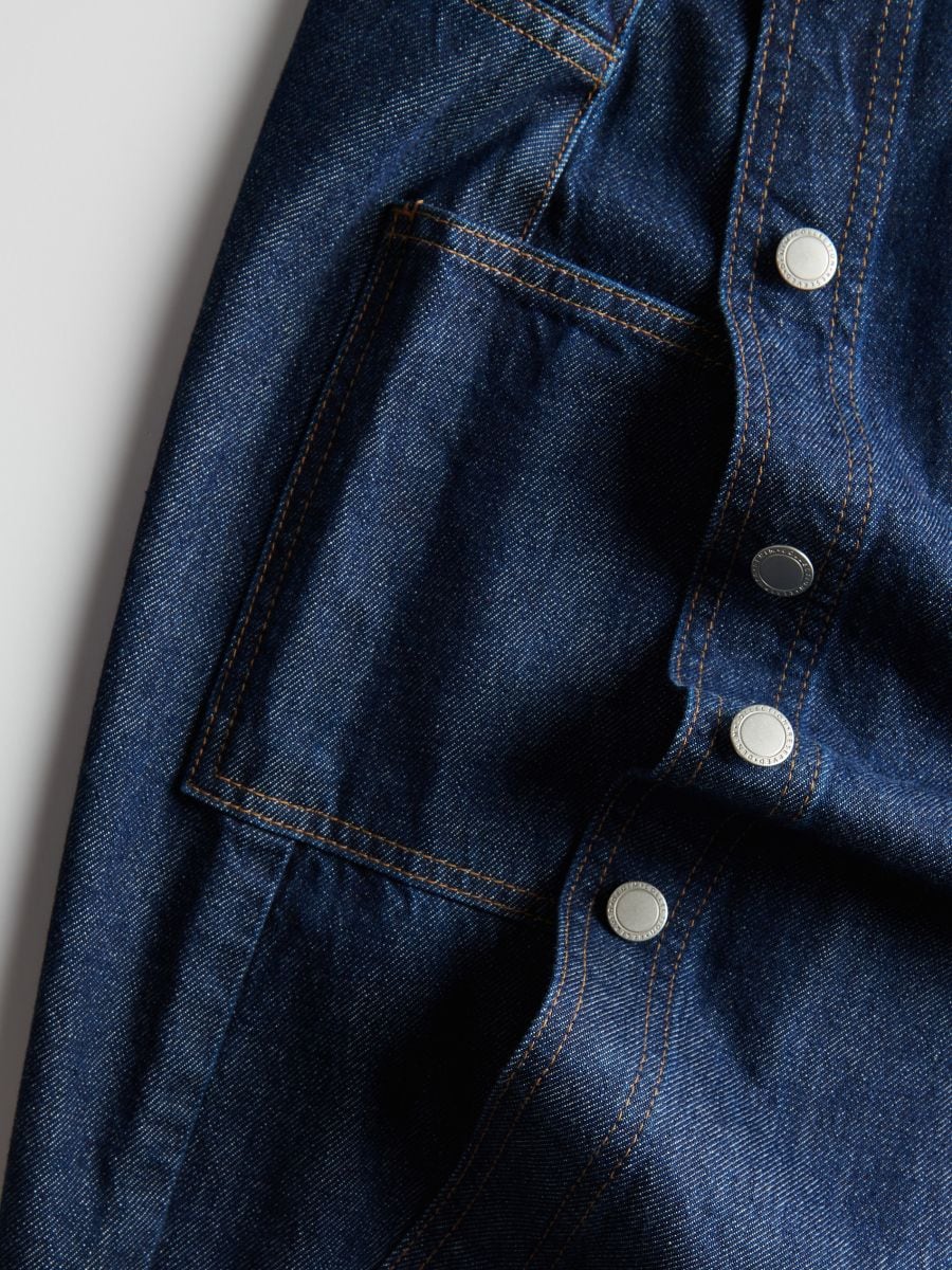 Midi krilo iz džinsa z gumbi - navy - RESERVED - 2