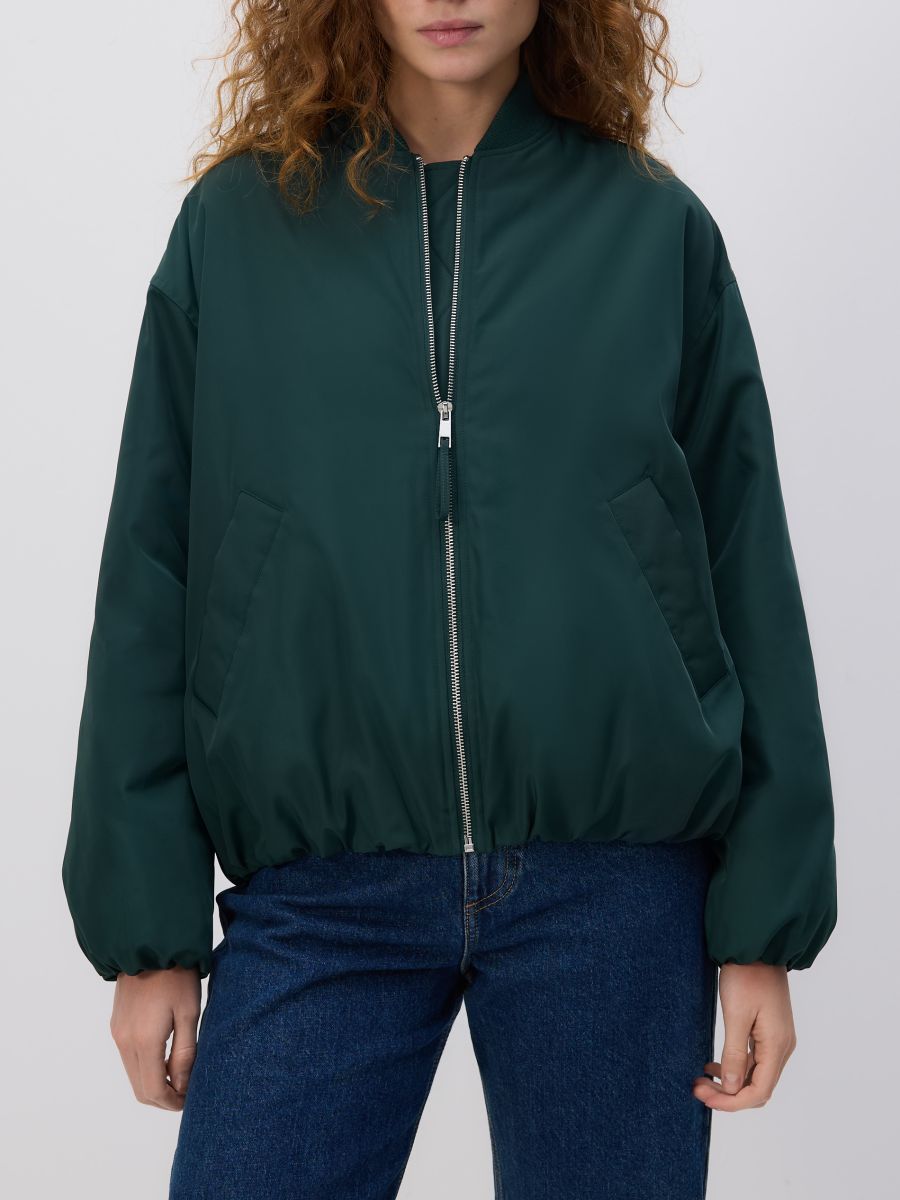 Oversized bomber jacket - teal green - RESERVED