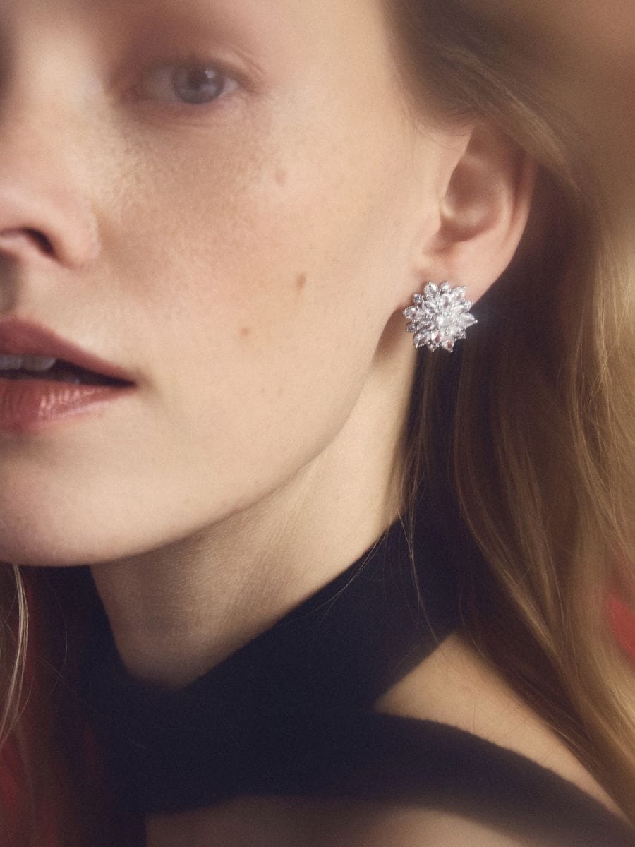 Set of earrings with zirconia - silver - RESERVED