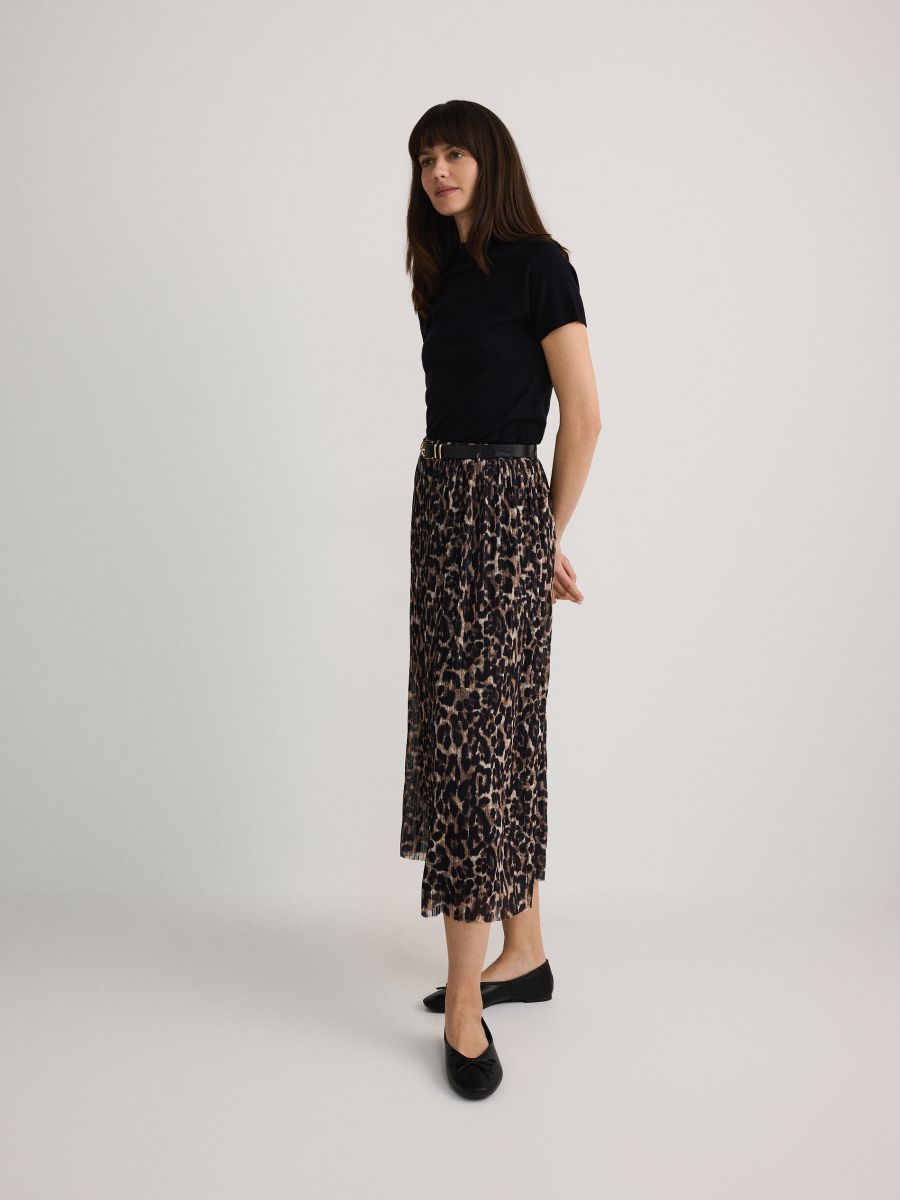 Pleated skirt with belt - multicolor - RESERVED - 5