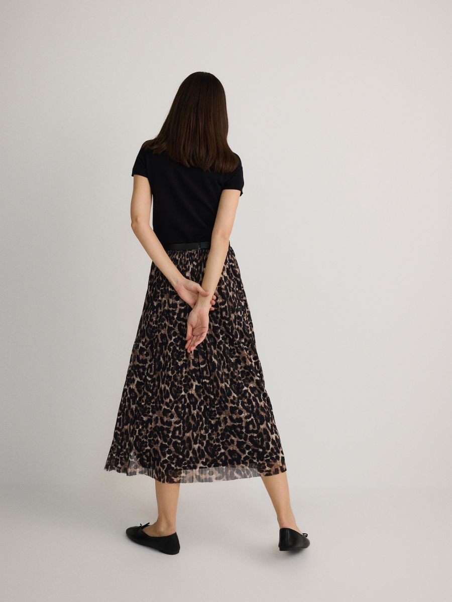 Pleated skirt with belt - multicolor - RESERVED - 4
