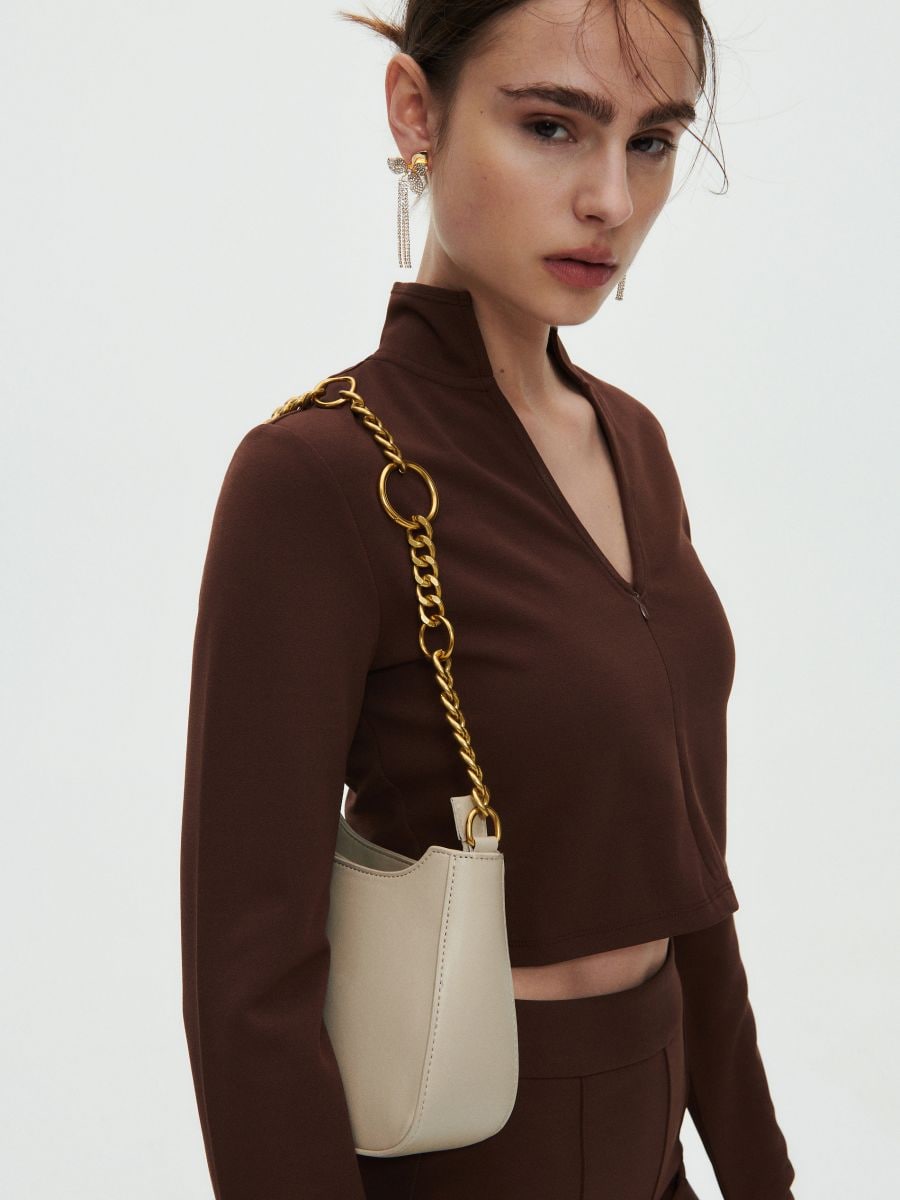 Bag with chain detail - cream - RESERVED - 3