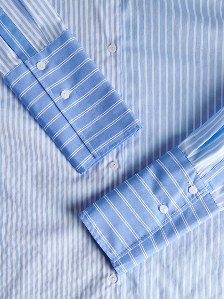 Overhemd met contrasterende inzetten - blauw - RESERVED - 7