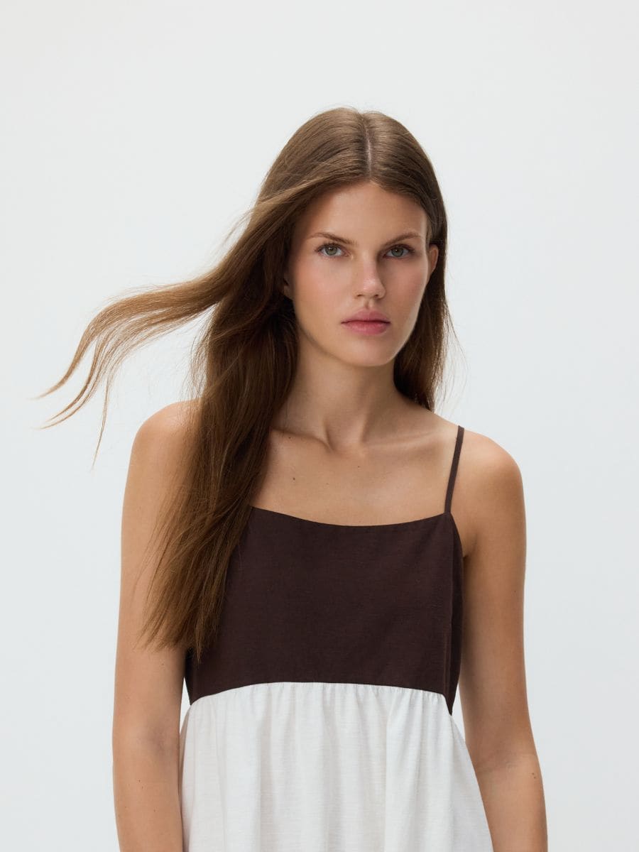 Linen rich maxi dress - cream - RESERVED - 3