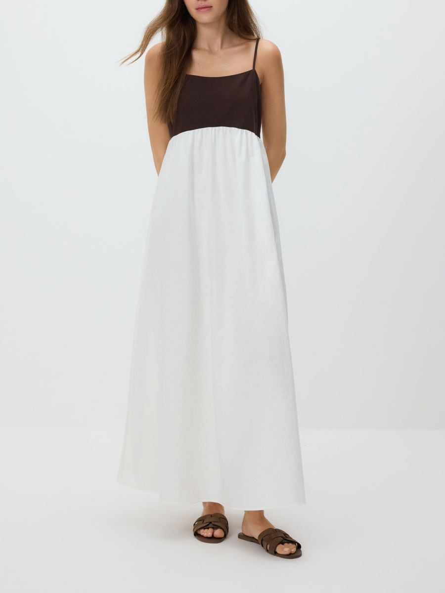 Linen rich maxi dress - cream - RESERVED - 4