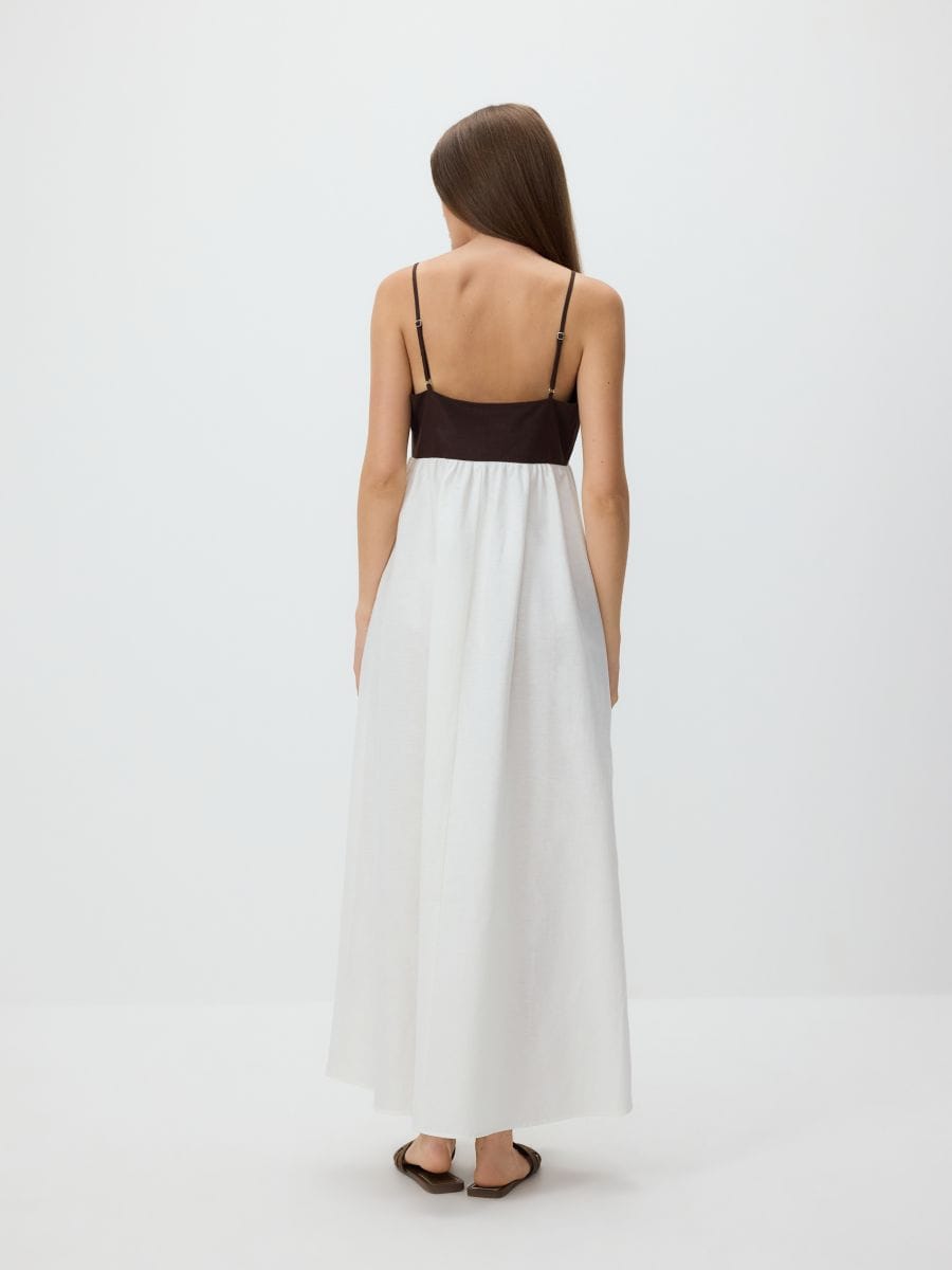 Linen rich maxi dress - cream - RESERVED - 2