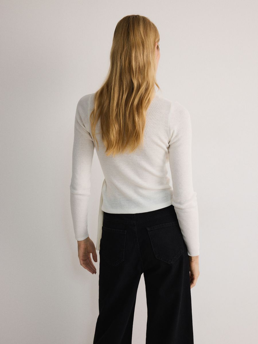 Wrap front sweater - cream - RESERVED - 4