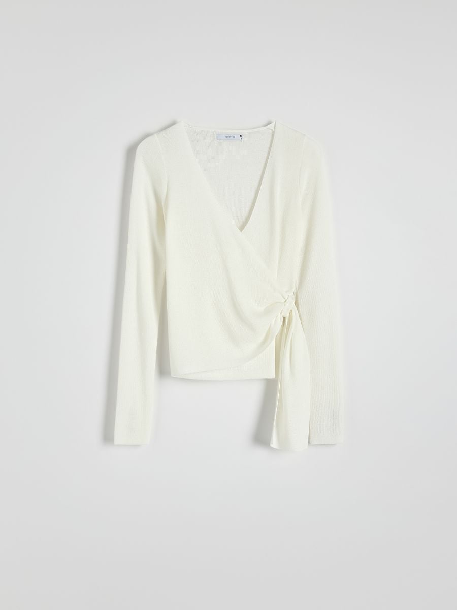 Wrap front sweater - cream - RESERVED - 5
