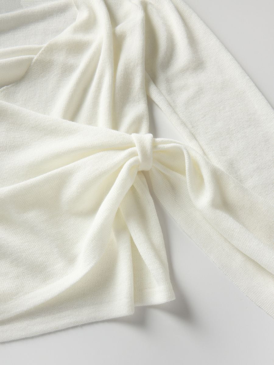 Wrap front sweater - cream - RESERVED - 6