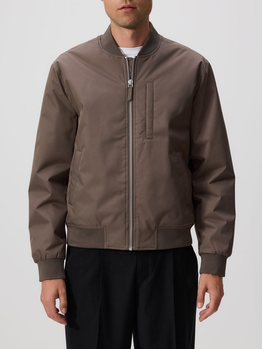 Plain bomber jacket - dusty brown - RESERVED