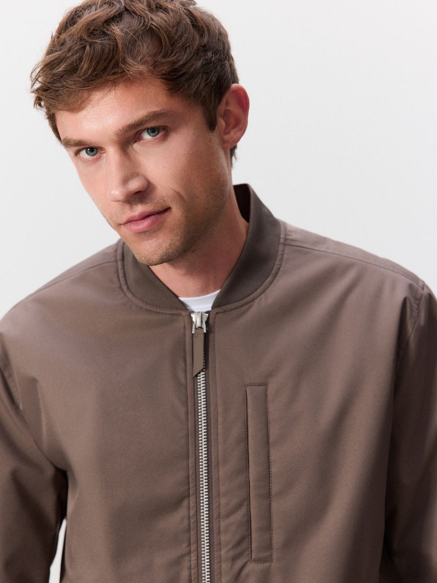 Plain bomber jacket - dusty brown - RESERVED