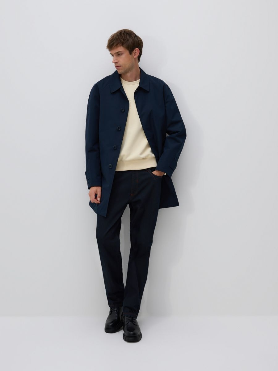 Waterproof fabric coat - navy - RESERVED