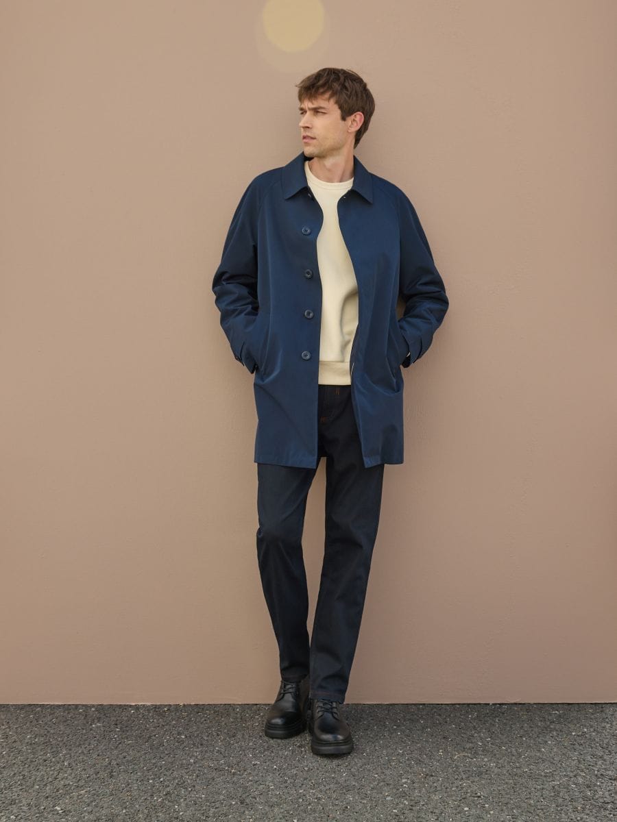 Waterproof fabric coat - navy - RESERVED