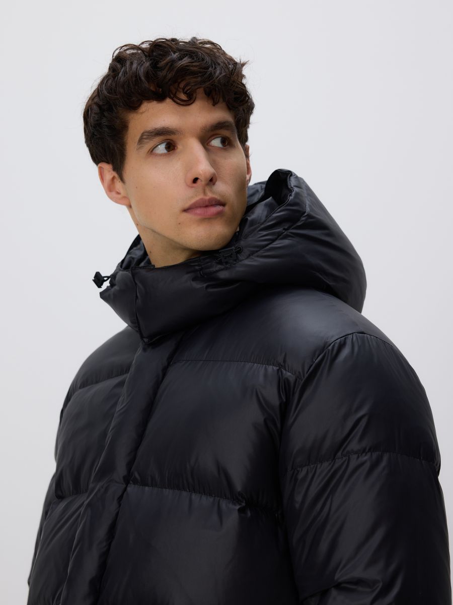 Стьобана пухова куртка - чорний - RESERVED