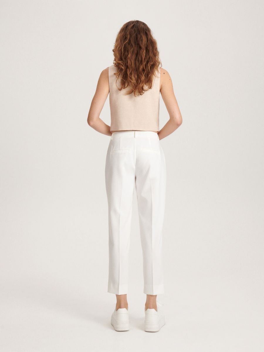Trousers with pressed crease - white - RESERVED - 3