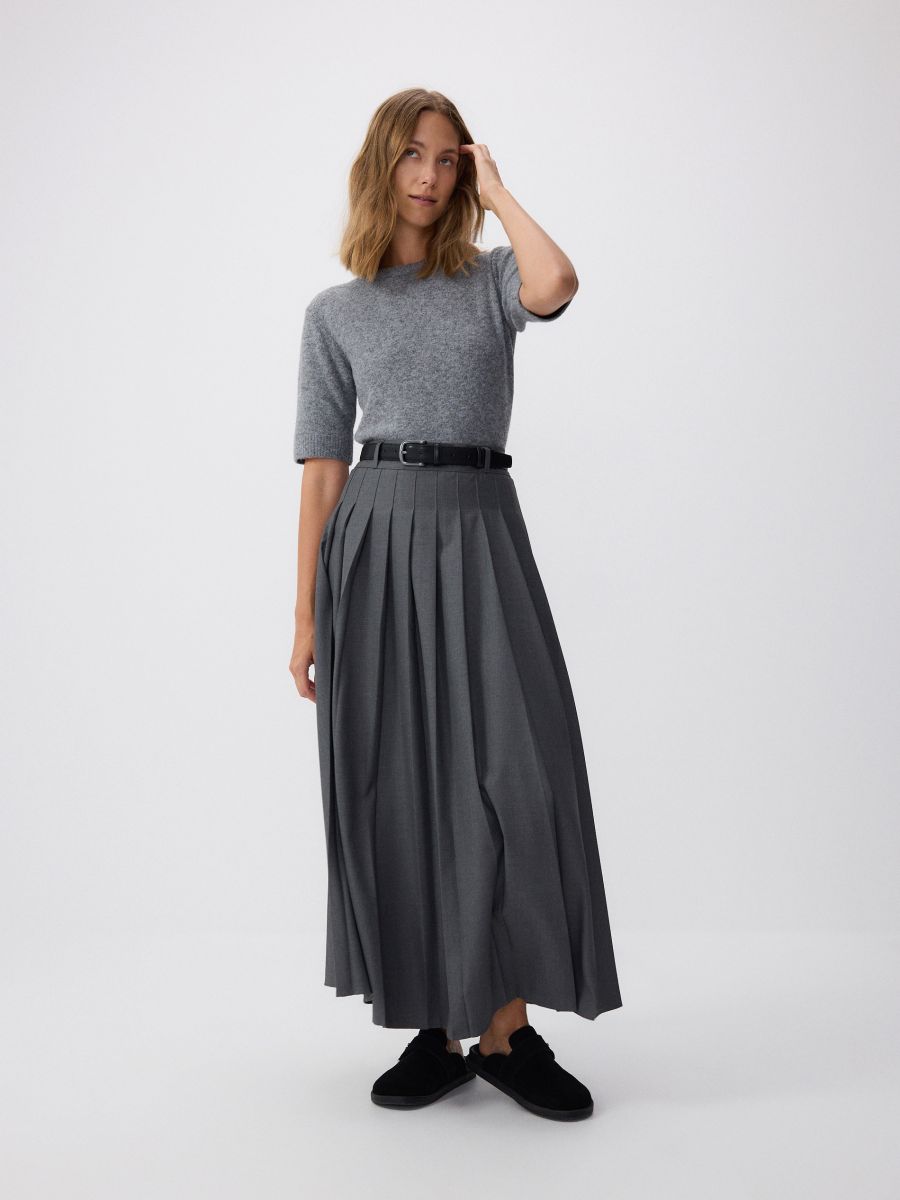 Short-sleeved sweater - mid grey - RESERVED - 3