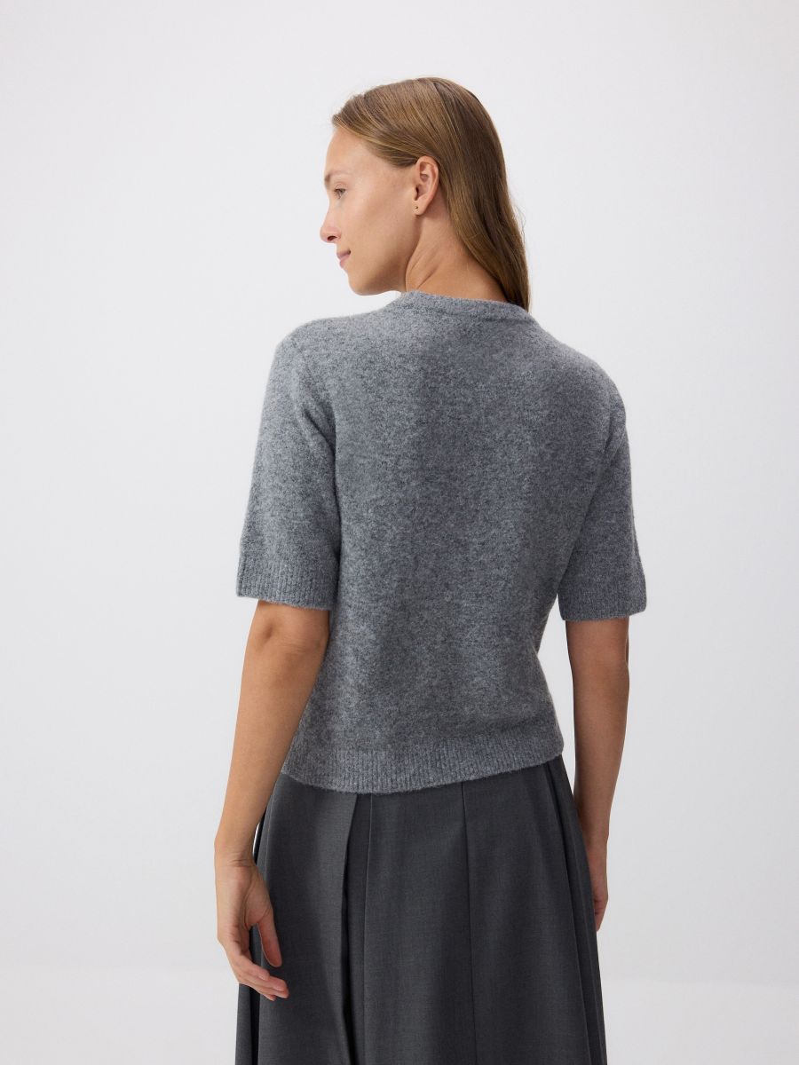 Short-sleeved sweater - mid grey - RESERVED - 4