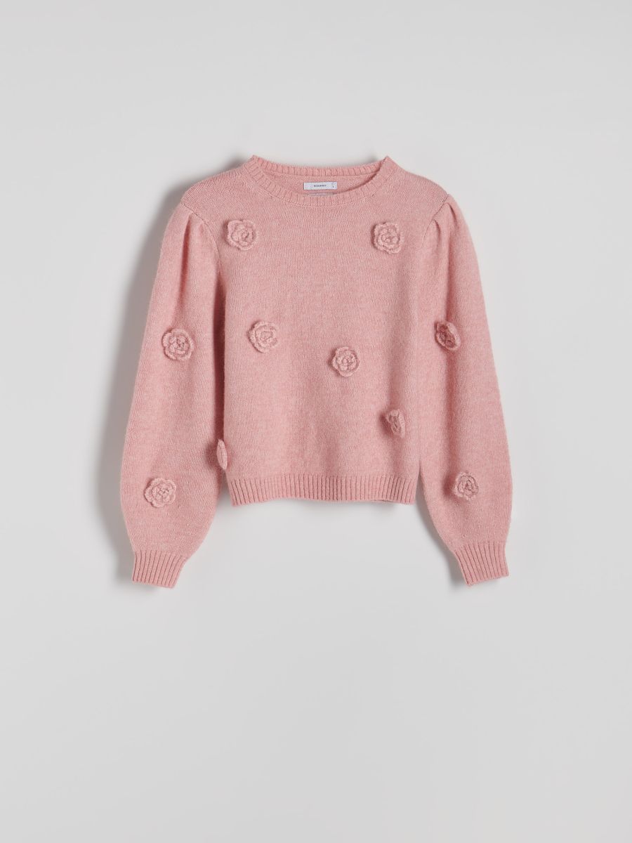 Sweater with roses - pink - RESERVED - 3