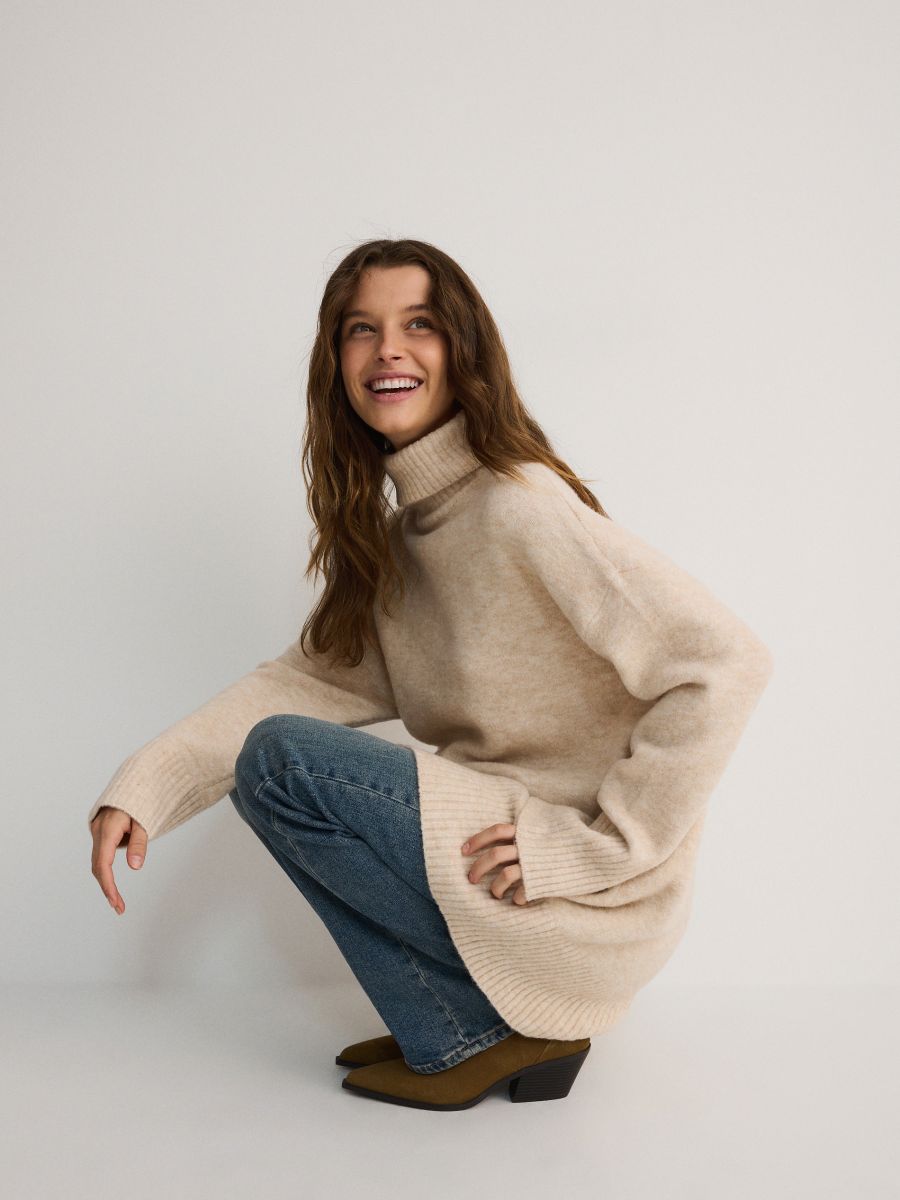 Turtleneck jumper - nude - RESERVED - 4