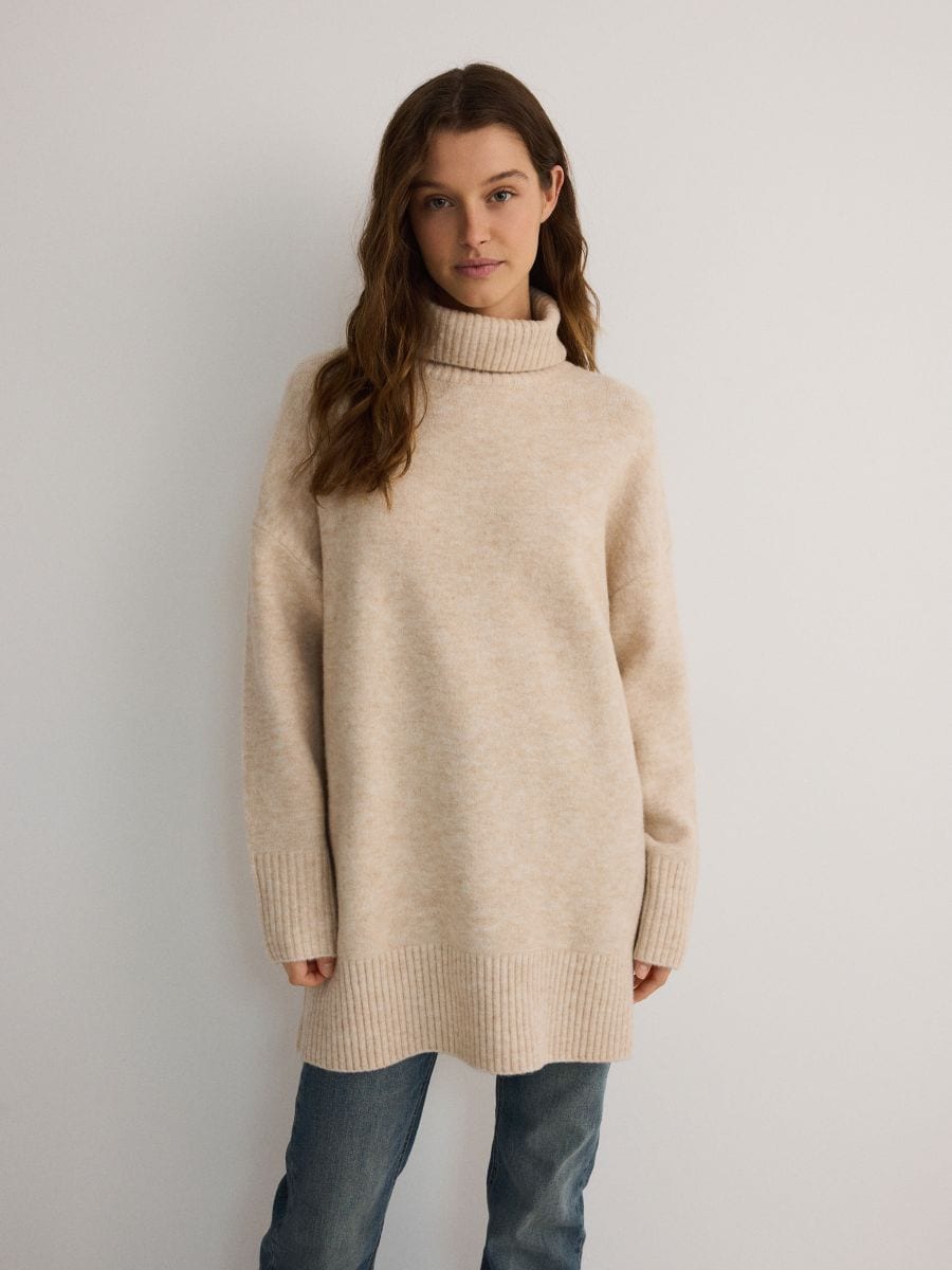 Turtleneck jumper - nude - RESERVED - 3