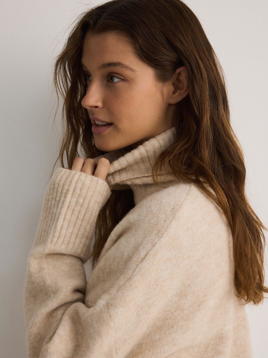 Turtleneck jumper - nude - RESERVED - 5