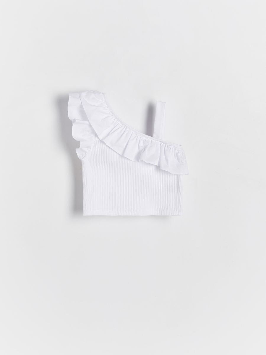 Frilled top - white - RESERVED