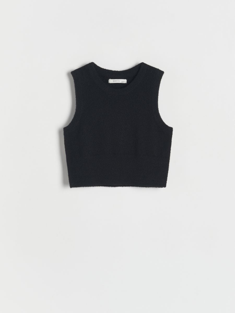 Dzianinowy top - czarny - RESERVED
