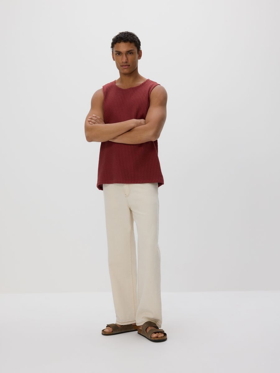 Textured top - maroon - RESERVED - 3